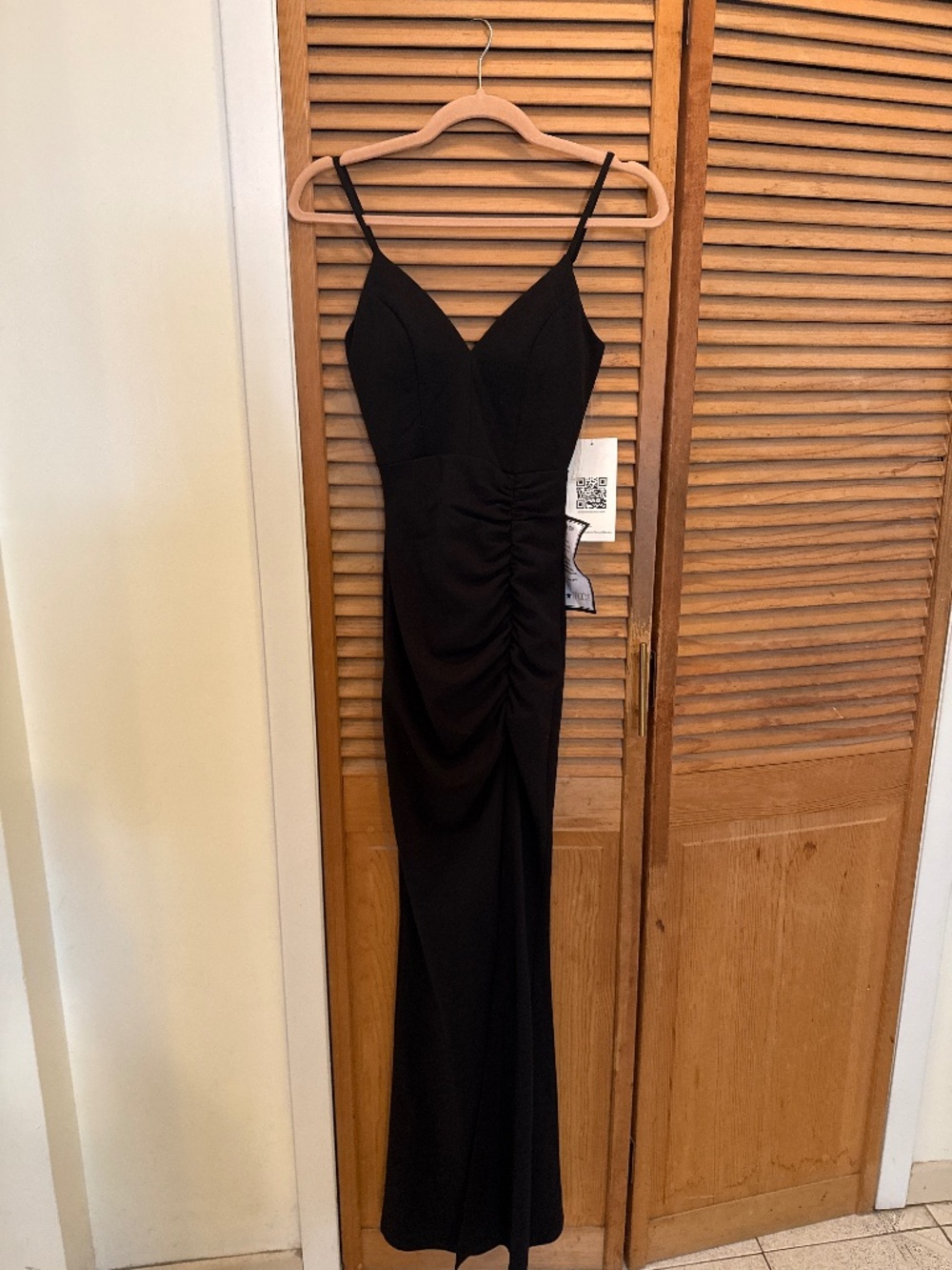 Long black cocktail dress